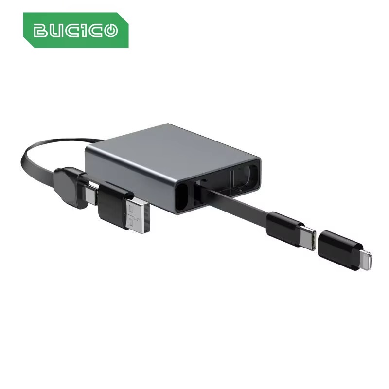 Cable Lock Laptop - Cabo USB Telescópico 4 em 1