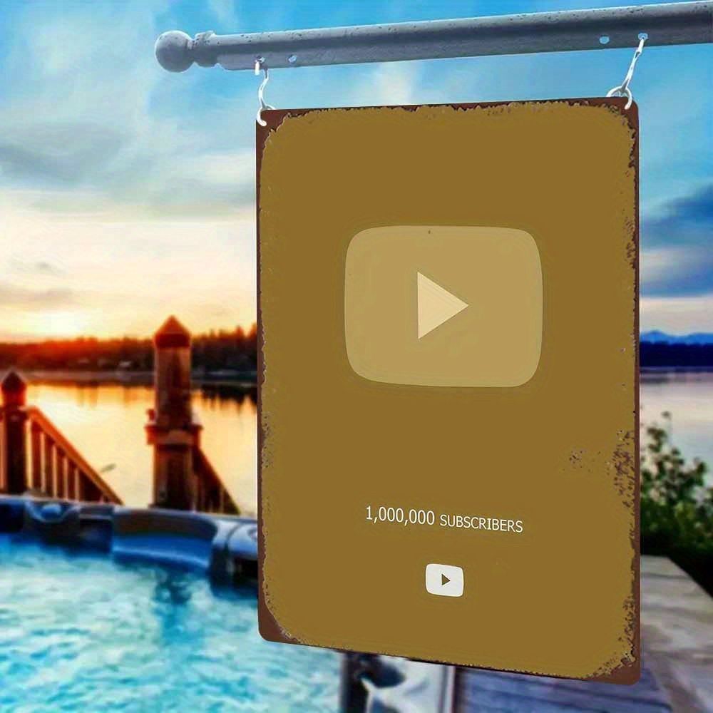Sinal de metal retro 2d plano  - Office Youtuber avaliação e preço